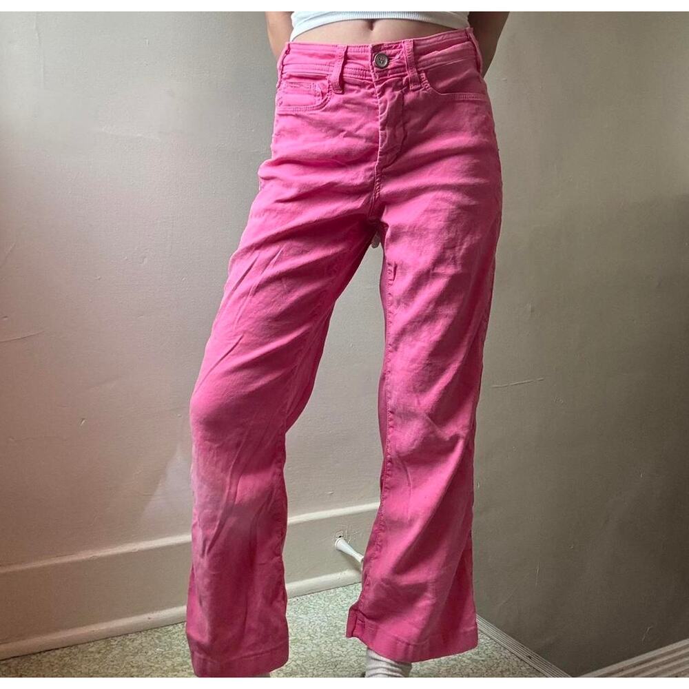 NYDJ Pink Linen Trousers 0 Designer Quality Summer Vacation